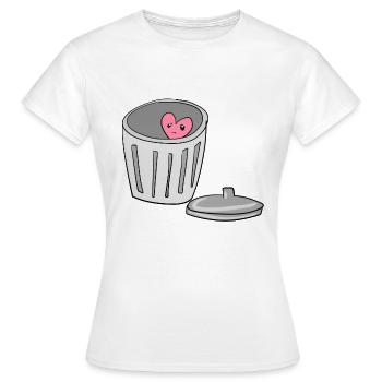 trauriges herz mülleimer liebe liebeskummer - Frauen T-Shirt - Weiß - Vorne - AI Model Female 172 dark (172cm)