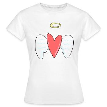 ange cœur rouge protéger l’amour anges gardiens anges - T-shirt Femme - blanc - Devant - AI Model Female 172 dark (172cm)
