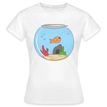 poisson rouge animal animal animal animal animal symbole - T-shirt Femme - blanc - Devant - AI Model Female 172 dark (172cm)