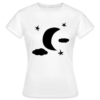 étoiles lune ciel nocturne simple - T-shirt Femme - blanc - Devant - AI Model Female 172 dark (172cm)