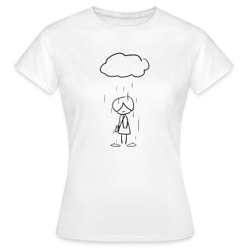 triste fille pluie nuageuse - T-shirt Femme - blanc - Devant - AI Model Female 172 dark (172cm)