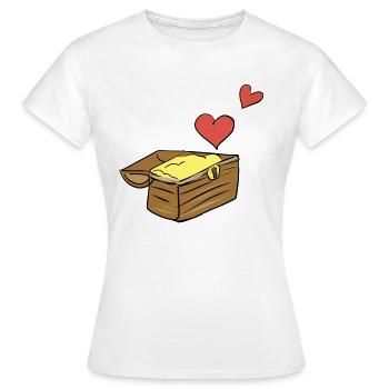 coffre au trésor symbole cœurs au trésor rouge - T-shirt Femme - blanc - Devant - AI Model Female 172 dark (172cm)
