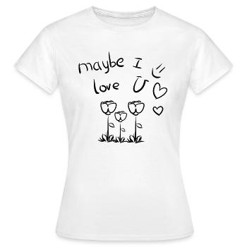 peut-être que je t’aime fleurs - T-shirt Femme - blanc - Devant - AI Model Female 172 dark (172cm)