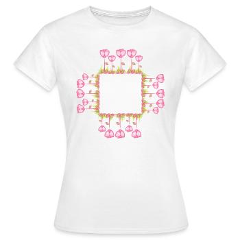 cadre carré fleurs carré naturel - T-shirt Femme - blanc - Devant - AI Model Female 172 dark (172cm)