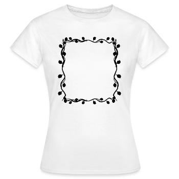 Feuilles Branches carrées Cadre Carré - T-shirt Femme - blanc - Devant - AI Model Female 172 dark (172cm)