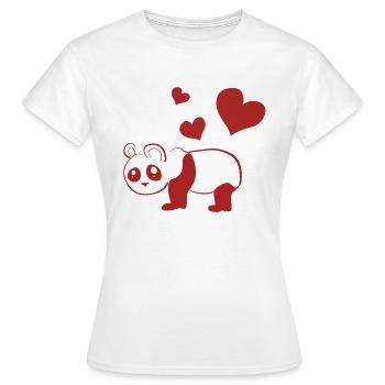 Panda cœurs rouges animal amour animal - T-shirt Femme - blanc - Devant - AI Model Female 172 dark (172cm)
