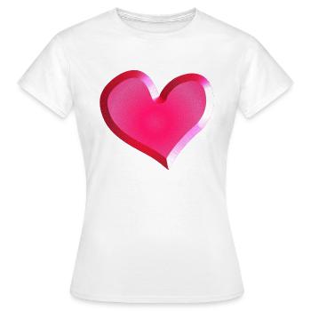 Pinkes Herz Symbol Glitzer pink - Frauen T-Shirt - Weiß - Vorne - AI Model Female 172 dark (172cm)