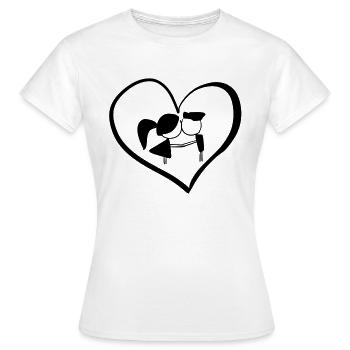 herz symbol liebespaar - Frauen T-Shirt - Weiß - Vorne - AI Model Female 172 dark (172cm)