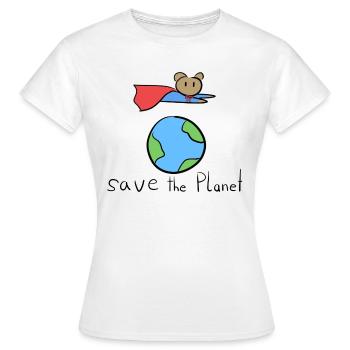 sauver la planète terre symbole héros voler - T-shirt Femme - blanc - Devant - AI Model Female 172 dark (172cm)