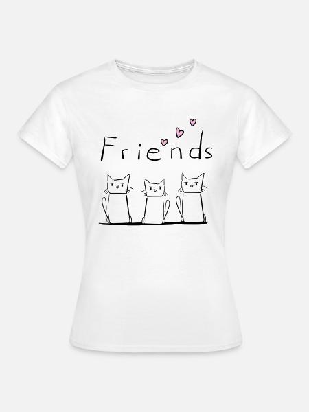 Freunde drei Katzen Tiere tier - Frauen T-Shirt - Weiß