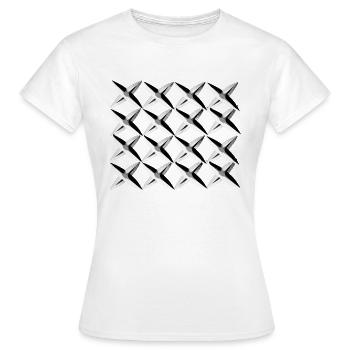 graues netz kreuz muster - Frauen T-Shirt - Weiß - Vorne - AI Model Female 172 dark (172cm)