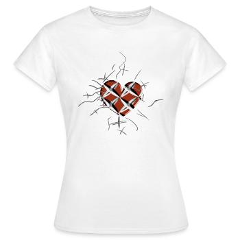 rotes herz gefangen muster symbol - Frauen T-Shirt - Weiß - Vorne - AI Model Female 172 dark (172cm)