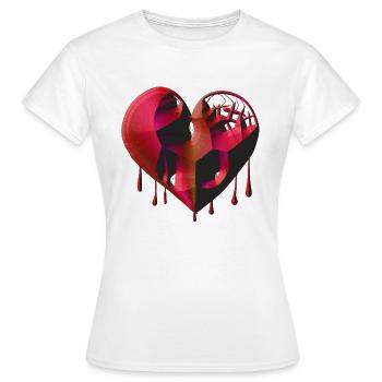 herz symbol rot narben - Frauen T-Shirt - Weiß - Vorne - AI Model Female 172 dark (172cm)