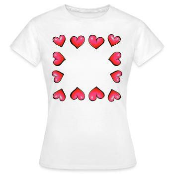 coeur cadre coeur rose - T-shirt Femme - blanc - Devant - AI Model Female 172 dark (172cm)