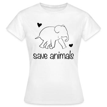 save animals animal elephant animal rights activists - Women's T-Shirt - white - Front - AI Model Female 172 dark (172cm)