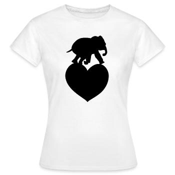 Tierliebe Herz Elefant - Frauen T-Shirt - Weiß - Vorne - AI Model Female 172 dark (172cm)