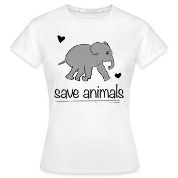 save animals animal elephant animal welfare - Women's T-Shirt - white - Front - AI Model Female 172 dark (172cm)