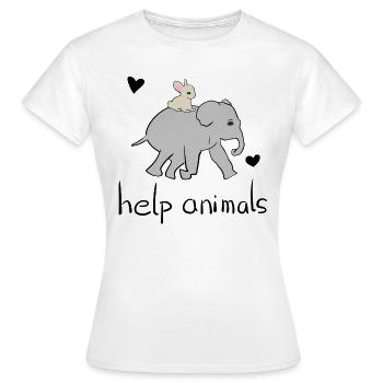 save animals animal elephant hare animal rights activist - Women's T-Shirt - white - Front - AI Model Female 172 dark (172cm)