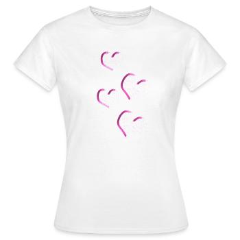 four hearts glitter - Women's T-Shirt - white - Front - AI Model Female 172 dark (172cm)