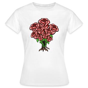 Bouquet Cartoon Rouge Symbole - T-shirt Femme - blanc - Devant - AI Model Female 172 dark (172cm)