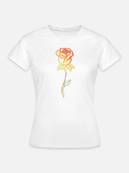goldene pflanze rose blume - Frauen T-Shirt - Weiß