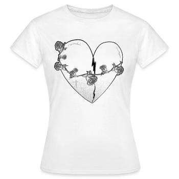 herz rosen narben grau symbol - Frauen T-Shirt - Weiß - Vorne - AI Model Female 172 dark (172cm)
