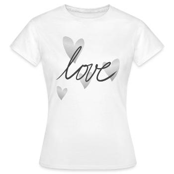 herz grau symbol liebe form - Frauen T-Shirt - Weiß - Vorne - AI Model Female 172 dark (172cm)