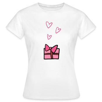 Symbole cadeau Donnez aux cœurs Noël - T-shirt Femme - blanc - Devant - AI Model Female 172 dark (172cm)