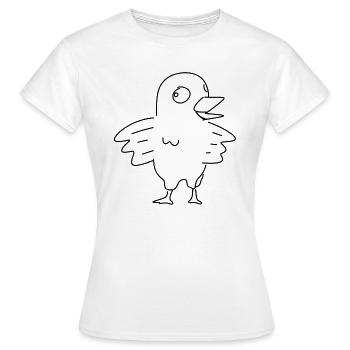 Oiseau Chick Cartoon Animal - T-shirt Femme - blanc - Devant - AI Model Female 172 dark (172cm)