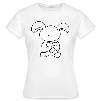 Symbole animal en peluche du lapin - T-shirt Femme - blanc - Devant - AI Model Female 172 dark (172cm)