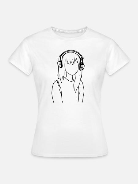 Mädchen cartoon Manga Kopfhörer - Frauen T-Shirt - Weiß