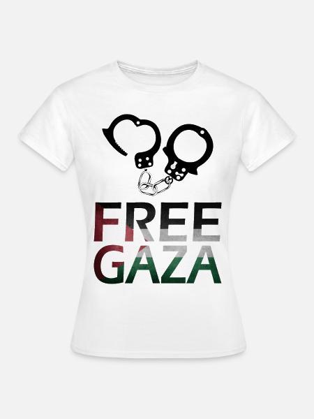 handschellen palastine free gaza geschenkidee - Frauen T-Shirt - Weiß