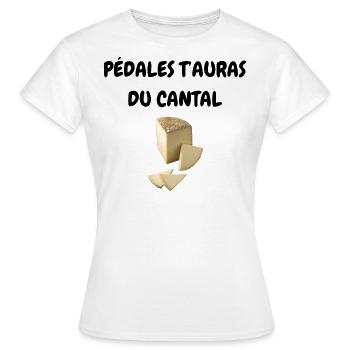 PÉDALES T’AURAS DU CANTAL - T-shirt Femme - blanc - Devant - AI Model Female 172 dark (172cm)