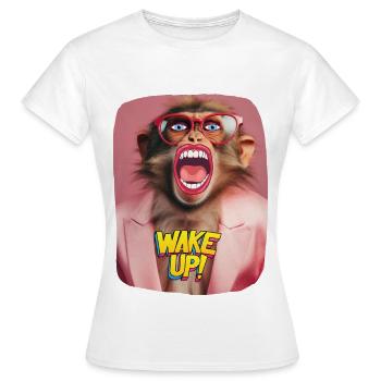 Wake up call - Women's T-Shirt - white - Front - AI Model Female 172 dark (172cm)
