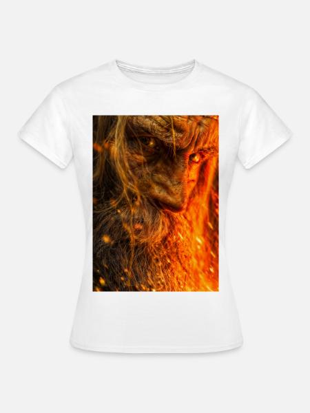 Feuriges Glutkrieger-Porträt - Frauen T-Shirt - Weiß