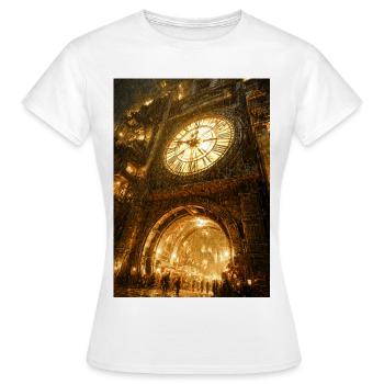 Arche dorée du portail de l’horloge - T-shirt Femme - blanc - Devant - AI Model Female 172 dark (172cm)