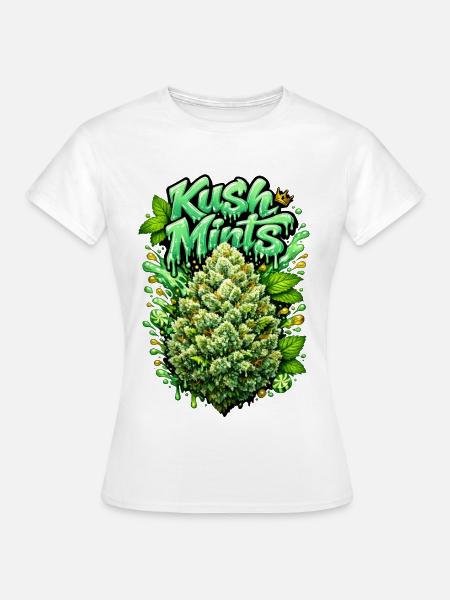 Kush Mints Graffiti Bud Print - Frauen T-Shirt - Weiß