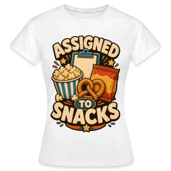 Assigné aux snacks - T-shirt Femme - blanc - Devant - AI Model Female 172 dark (172cm)