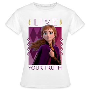 Frozen Anna Mit Spruch Live Your Truth - Frauen T-Shirt - Weiß - Vorne - AI Model Female 172 dark (172cm)