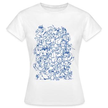 Linienklang: Tanzende Silhouetten - Frauen T-Shirt - Weiß - Vorne - AI Model Female 172 dark (172cm)