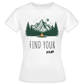 Feu de camp de la Montagne Éclairée par la Lune - T-shirt Femme - blanc - Devant - AI Model Female 172 dark (172cm)