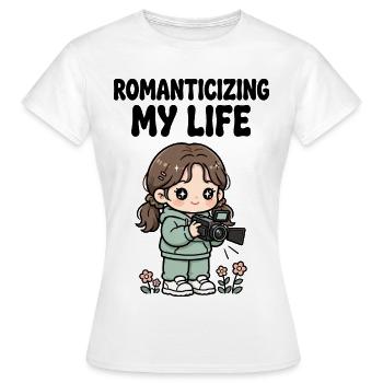 Das Leben durch die Kamera genießen - Frauen T-Shirt - Weiß - Vorne - AI Model Female 172 dark (172cm)