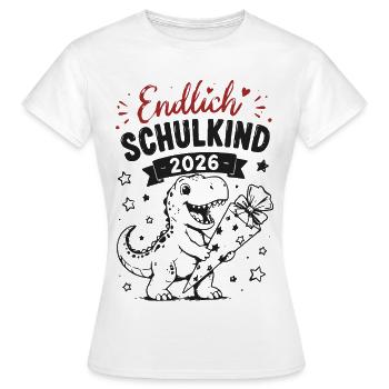 Endlich Schulkind 2026 - Frauen T-Shirt - Weiß - Vorne - AI Model Female 172 dark (172cm)