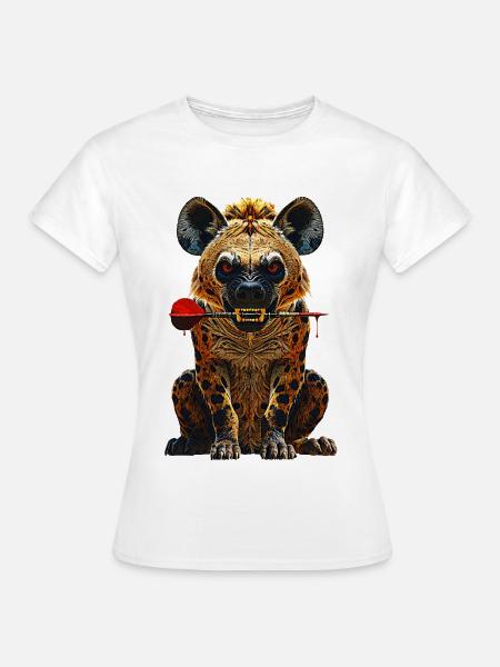 Hyaene mit Dartpfeil Darts - Frauen T-Shirt - Weiß
