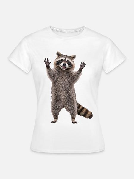 Waschbaer - Frauen T-Shirt - Weiß