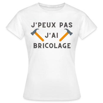 J'peux pas j'ai bricolage - T-shirt Femme - blanc - Devant - AI Model Female 172 dark (172cm)