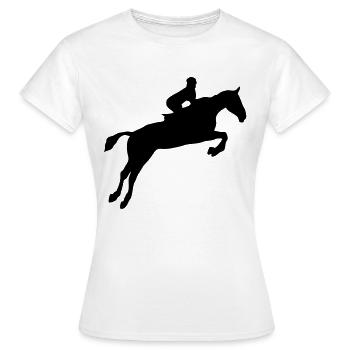 equitation rider obstacle horse jump - Women's T-Shirt - white - Front - AI Model Female 172 dark (172cm)