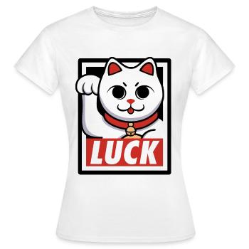 Chat de chance - T-shirt Femme - blanc - Devant - AI Model Female 172 dark (172cm)