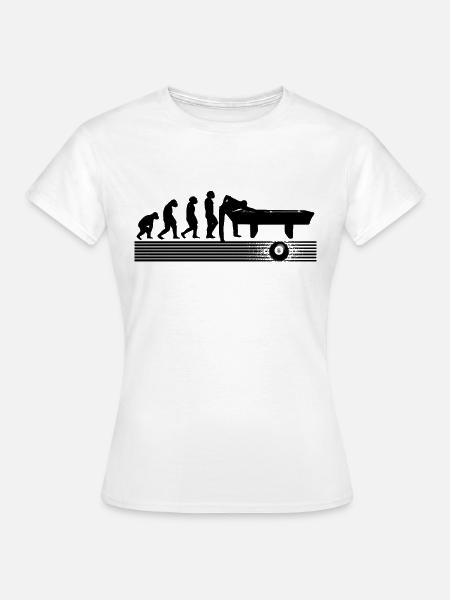 Snooker Evolution Billardtisch Billardkugeln Pool - Frauen T-Shirt - Weiß