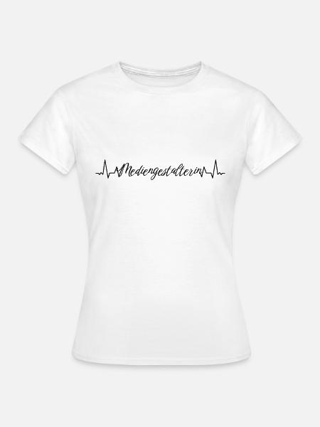 Designer Herzschlag Mediengestalterin - Frauen T-Shirt - Weiß